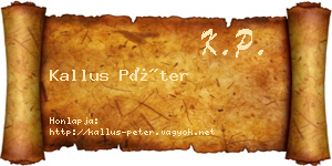Kallus Péter névjegykártya