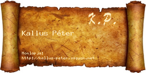 Kallus Péter névjegykártya